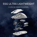 DELUX M800Ultra Wireless Gaming Mouse, 55g Lightweight, Nordic 52840 MCU, 1000Hz Polling Rate, PAW3395 Sensor, 26000DPI, Up to 120 Hrs Battery Life, Tri-Mode Connection, Huano Switches (600mAh-White)