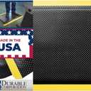 Durable Corp Grand Comfort Floor Mat, Anti Fatigue Heavy Duty Waterproof Non Slip Textured Rubber for Productivity and Comfort, Indoor Outdoor for Kitchen or Industrial, 36x60 In, Black, Yellow Border