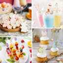 2 x 100 Pcs Easter Cocktail Picks, 4.7 Inch Rabbit Bunny Toothpicks for Appetizers, Natural Bamboo Cocktail Picks for Cake Dessert Food Fruit Easter Party Decoration