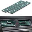 2 x LivTee Bling Car Air Vent Outlet Moulding Trim, 10PCS Car Air Conditioner Decoration Strip, Bling Rhinestone Diamond Car Interior Accessories for Women and Teens, Blue