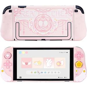 GeekShare Protective Case Set Compatible with switch 2, PC Back Plate with Silicone Joysticks Covers, Includes 2 Thumb Grips, Waterproof Protection - Star Wing Series