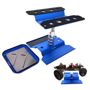 RC Car Work Stand Aluminum Repair Workstation 360 Degree Rotation Lift Lower w/Screw Tray for 1/8 1/10 1/12 1/16 Scale Traxxas TRX4 Axial Arrma Redcat Losi RC Crawler Monster Truck Buggy
