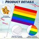 Weewooday 156 Pcs Mini Pride Flags Bulk LGBT Small Rainbow Flag on Stick Hand Held Progress Gay Genderqueer Asexual Nonbinary Lesbian Intersex Transgender Genderfluid Pansexual Bisexual Gay Supplies