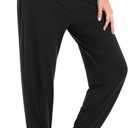 Envlon Womens Yoga Pants Loose Lightweight Workout Sweatpants Drawstring Comfy Joggers Casual Lounge Pants with Pockets (Large, Black)