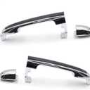 Rear Left Right Pair Outer Chrome Black Door Handle Grip For Hyundai Sonata 2005 2006 2007 2008 2009 2010