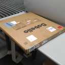 Babelio 29-48" Metal Baby Gate with Brown Wood Pattern, Auto Close Dog Gate PressGuard P7 for The House, Stairs and Doorways, Pressure Mounted Pet Gate with Door, Safety Gate for Child and Pets