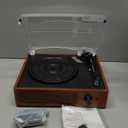 Vinyl Record Player Turntable with Built-in Bluetooth Receiver & 2 Stereo Speakers, 3 Speed 3 Size Portable Retro Record Player for Entertainment and Home Decoration (Brown)