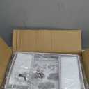 AUPSEN White Monitor Stand Riser, 2-Tier Wood Computer Desk Organizer with Drawer, Pen Storage & Phone Holder, Office Desk Accessories Desktop Organizer for Office Supplies