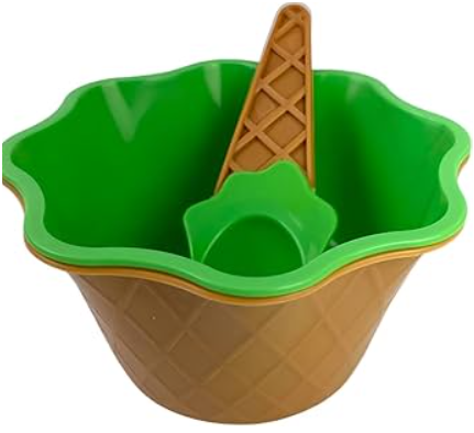 Ceramic Ice Bowl Wispoon, Plastic, Pack of 4