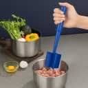 Dodger Blue Meat Chopper - 5-Blade Ground Meat Masher Tool, Heat Resistant Nylon Kitchen Utensil for Breaking Up Beef, Turkey & More, Dishwasher Safe