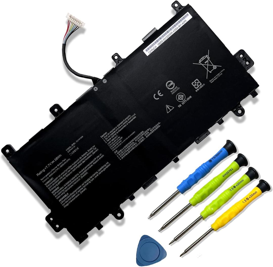 C21N1808 Laptop Battery Replace for Asus Chromebook C423 C523 C423NA C523NA C423NA-EB C423NA-BZ C523NA-A2 C423NA-RH91T-CB C523NA-DH02 C523NA-EJ0052 C423NA-BV0078 C523NA-A20105 7.7V 38Wh 4940mAh