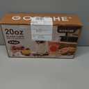 GOSCHE 20oz Glass Tumblers with Straws and Lids, Ribbed Iced Coffee Cups Leak-proof, Dishwasher Safe, Thickened Glass Cups with Lids Ideal for Coffee and Travel, Clear, 4 Pack, 20oz - 4 Pcs