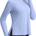 Soothfeel Women's Sun Shirts UPF 50+ Long Sleeve UV Protection Workout Hiking Tops Lightweight Quick Dry SPF Outdoor Shirt (X-Large, Blue)