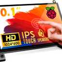 ROADOM Raspberry Pi Screen, 10.1 Touchscreen Monitor, IPS FHD 1024600,Responsive and Smooth Touch,Dual Built-in Speakers,HDMI Input,Compatible with Raspberry Pi 5/4/3/Zero,Easy Assembly,Driver Free