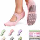 YOTTOY Pilates Socks for Women(6 Pairs)Breathable, Grip-Enhanced Non-Slip Yoga Socks, Durable & Perfect for Home Workouts
(US, Alpha, One Size, Regular, Regular, Multicolor)