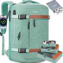 Velaybor 42L Travel Backpack with 4 Packing Cubes, TSA Friendly Flight Approved Carry-On Bag with USB Charging Port, Water-Resistant Weekender Business Backpack for Men Women, Fits 17.3" Laptop(Green)