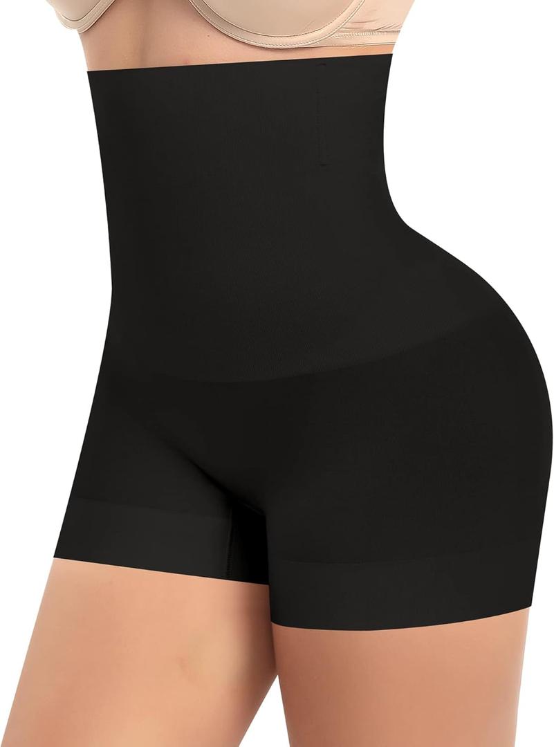 Womens Slip Shorts for Under Dress Seamless Shapewear Boyshorts Tummy Control Panties Shaping Shorts (X-Large, #2 Black(high Waisted))