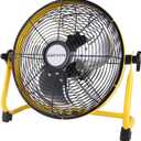 12" Battery Operated Fan, 15000mAh Rechargeable Floor Fan with Metal Blades, Outdoor Cordless Fan for Camping, Travel, Home, and Emergency Use, Long-Lasting Runtime (12 inch Yellow)