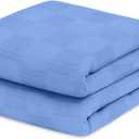 Avalon Bedding 100% Cotton Blankets King Size Thermal Blanket (108"x90") - Perfect Cotton Blanket King Size for Layering Bed in Any Season - Cotton Blankets for Bed (Blue)