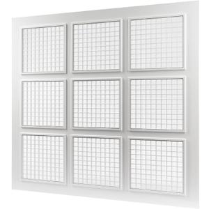 Vent Systems 2' x 2' ft Pack of 1 Plastic Suspended Ceiling Plate with Square Grid - 9 Piece Grid Register - Drop Ceiling Vent Cover - Increase Lightning - Reduce Dust Accumulation - 24" x 24" Grille