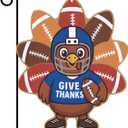 2 x Boao Thanksgiving Turkey Garden Flag 21.65 x 17.72 Inches Double Sided Printed for Outside Decorations, Large Fall Garden Flag Football Winter Autumn Yard Sign for Outdoor Yard Lawn