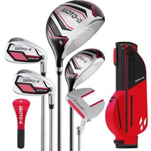 5/6/7 Pieces Kids Golf Clubs Set - Youth Golf Clubs Junior Set Ages 3-14 Includes Stand Bag, 1# Driver, 5# Hybrid, 7#, PW# Irons and Putter Right Hand for Boys Girls