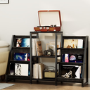 NEWSENDY Record Player Stand with Vinyl Storage,Record Player Table with Vinyl Record Storage Up to 285 Albums, Turnta ble Stand, Record Cabinet for Media Stereo Audio