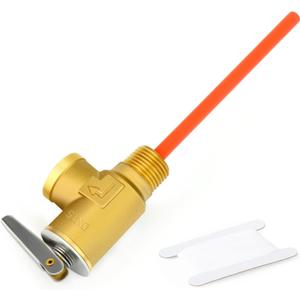 GASHER 1/2" NPT RV Water Heater Temperature & Pressure Relief Valve with Epoxy-Coated Probe, For Hot Water Heater Tanks