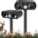 2026 2Pack Sonic Fortress Pro Deer Repellent Outdoor Solar Ultrasonic Animal Repellent with Motion Sensor,Squirrel Fortress Pro Raccoon Repellent to Scare Cat Rabbit Skunk Dog Out of Yard Garden Farm