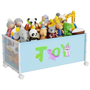 JBBTOOL Large Toy Box, Toy Storage Organizer for Kids, Toy Chest for Toddlers with 360 Wheels, Toybox for Living Room, Oxford Cloth Toy Box for Boys, Girls, Stuffed Animals, Clothes