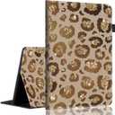 Case for Amazon Kindle Fire HD 8 Tablet 8"(12th/10th Generation, 2022/2020 Release) & HD 8 Plus TabletSlim Fit Foldable Standing Cover Case with Auto Sleep/WakeGolden Leopard Brown