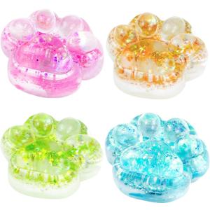 4pcs Taba Squishy Paw,Cat Paw Squishy Toys Cute Kawaii Squishies Sensory Toys Soft Fidget Toys for Stress Relief Party Favors Soft Fidget Toys for Easter Gifts