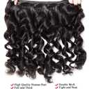 22 24 26 Inch Natural Black Loose Wave Bundles #1B Loose Wave Bundles Human Hair Unprocessed Bundle Human Hair 3 Bundle Total 150g