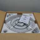 42'' Fandelier Ceiling Fan with Light, Retractable Chandelier Fan LED Dimmable Crystal Ceiling Fan for Bedroom Living Room Dining Room-Black