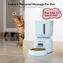 Automatic Cat Feeder and Water Dispenser FW1, Wire or Battery Cat Food Dispenser Timer Pet Feeder - Locking Lid, Desiccant Bag, Programmable Portion Control, 4 Daily Meals, 10s Voice Recorder-Blue