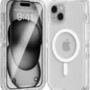 for iPhone 13 Pro Max Case, Fits Magsafe,Heavy Duty Shockproof Protection Phone Cases with Screen Protector*1, Magnetic Transparent Protective Cover for iPhone 13 ProMax 6.7 '