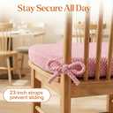 4 Pack Pink Chair Cushions with Ties Removable Covers, D-Shape Dining Kitchen Chair Seat Pads Non Slip 17"x16"