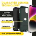 OtterBox iPhone 14 & iPhone 13 Commuter Series Case - Commuter Series Case -Thin, Dual-Layer, Pocket-Friendly, Port Cover - Black/Green