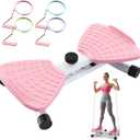 Waist Twisting Machine & Ab Twister Machine - 300 lbs Noiseless Waist Twister Board for Core Exercise, Home Gym Fitness Equipment with Resistance Bands (Women/Men) (Pink)