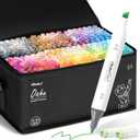 Ohuhu Alcohol Markers 320 Colors - Chisel & Fine Double Tipped Art Markers for Artists Adults Coloring Drawing Sketching Illustration - Alcohol-based Refillable Ink