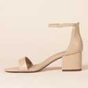 Amazon Essentials Women's Two Strap Ankle Strap Block Heel Sandal 8W