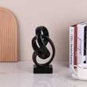 Modern Abstract Knot Sculpture, Artistic Mobius Inspired Resin Decor, Elegant Home and Office Decor, Perfect for Shelves, Desktops, and Mantles, Ideal Gift for Birthdays, Housewarmings (Black)
