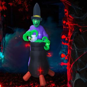 8FT High halloween inflatable witch inflatable halloween decorations with built-in LED lights suitable for indoor home party garden lawn store and other places
