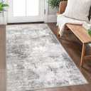 IOHOUZE Abstract Area Rug 3x5 Ft Washable Rugs for Entryway Indoor, Non Slip Kitchen Rug Printed Faux Wool Throw Rugs, Indoor Door Mat for Door Entrance Foyer Living Room, Grey Beige
