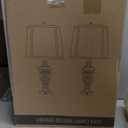 28.5" Vintage Bronze Table Lamps Set Of 2 with Night Light,Lamps for Nightstand with Beige Linen Cut Corner Shade,Bedside Lamp with USB A+C Ports for Bedrooms,Living Room,Office,Hotel(Bulb Included)