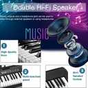 88 Key Keyboard Piano, Semi Weighted Electronic Digital Piano with Music Stand, Power Supply, Sustain Pedal, Stand, Bluetooth, Carrying Case, Headphones, USB-MIDI, Piano Lessons for Beginners