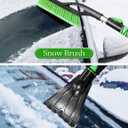 HEEYA Ice Scraper and Brush for Car, Extendable Snow Brush and Ice Scraper for Car Windshield Window, Car Snow Scraper and Brush with Foam Grip for SUV Truck Automobile Vehicle - Green