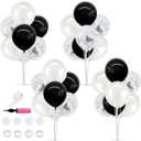 TONIFUL 4 Set Black and White Balloon Centerpiece for Table, Balloon Stand Kit for Birthday, Anniversary, Wedding, Halloween and Black White Party Decorations,2026 Graduation Decorations,Retirement, 12 inch