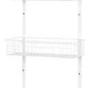 YBING Over The Door Organizer with Hooks Door Hanger Towel Rack with 3 Mesh Baskets Back of Door Hanging Shelf Organizer Behind Door Pantry Organizer for Bathroom Bedroom White