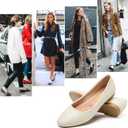 Hash Bubbie Women's Flats Shoes Ballet Flats Dress Shoes Comfortable PU Leather Slip on Shoes for Women